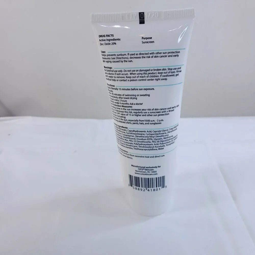 Cotz the Healthier Sunscreen lotion for Sensitive Skin Spf 40‎ 3.5 oz exp 03/20